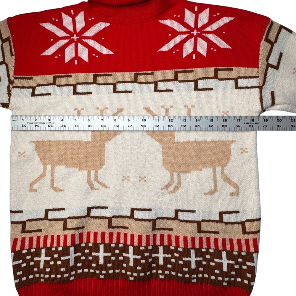 NEW Christmas Holiday Red Turtleneck Sweater Womens Small Elk Snow Lot of 2 FLAW - Picture 11 of 16